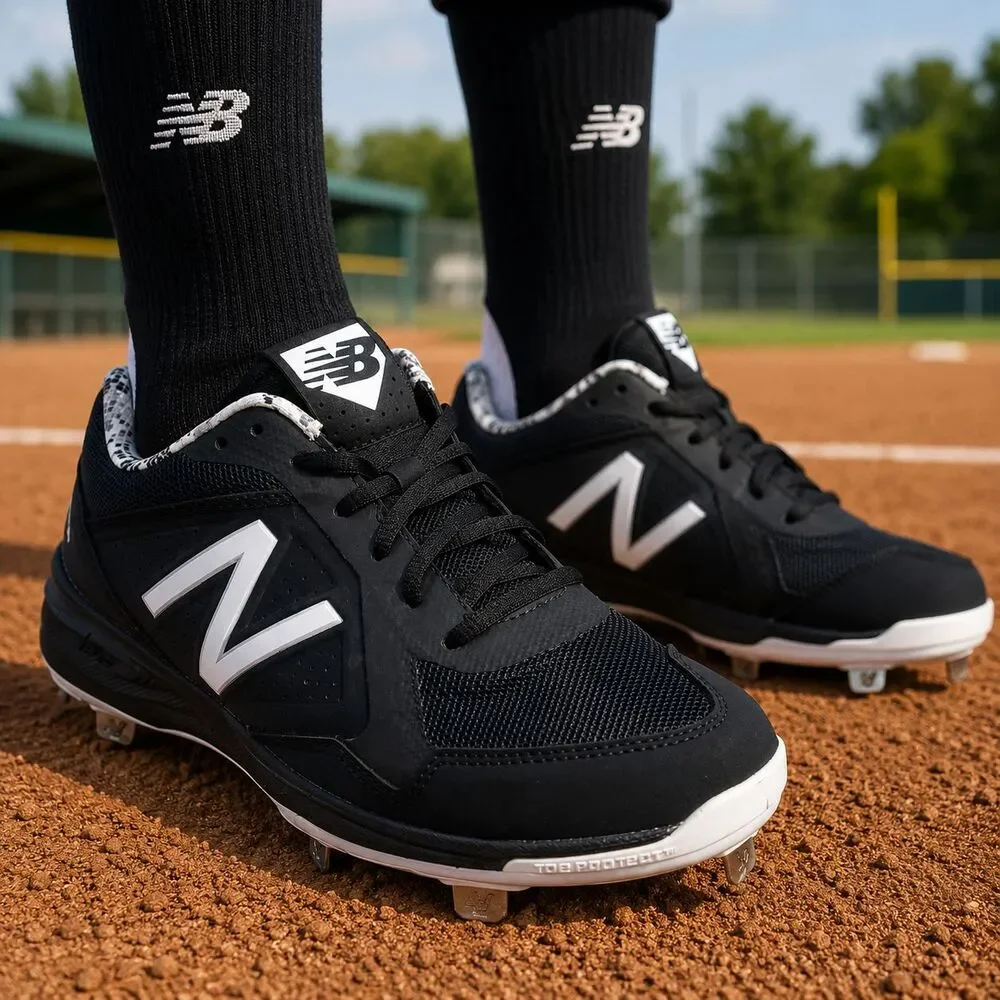 New Balance Shoes Mens Size 7 Black Low Top Metal Baseball Cleats TUPELOK1
